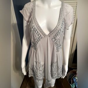 Altar’d State Glittery Light Purple / Silver Top Size Large